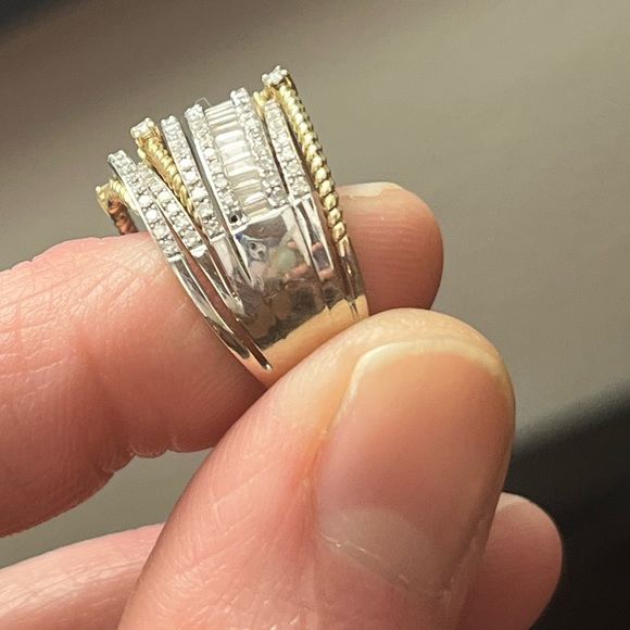 Effy Two Tone Diamond Ring - Picture 4 of 9